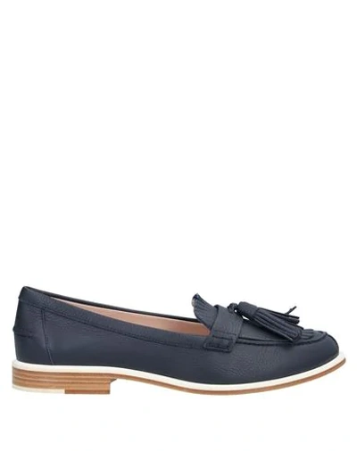Tod's Leather Loafers In Blue