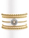 Eye Candy La Luxe Northstar 5-piece 18k Goldplated & Cubic Zirconia Beaded Bracelet Set