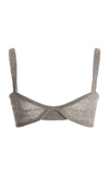 Khaite Eda Knitted Cashmere Bralette In Grey