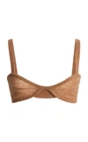 Khaite Beige Cashmere 'the Eda' Bralette In Grey,neutral