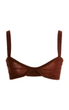 Khaite Eda Cashmere Bralette In Brown