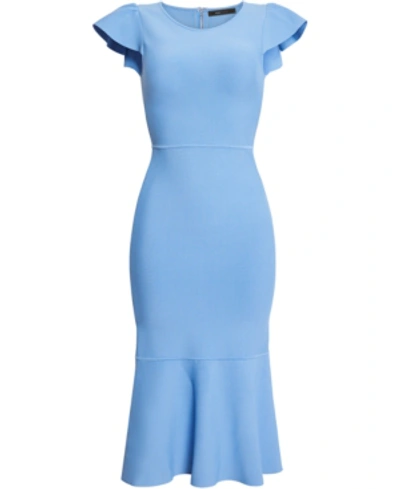 Bcbgmaxazria Flounce-hem Sweater Dress In Cassis Blue