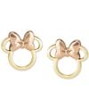 DISNEY CHILDREN'S MINNIE MOUSE SILHOUETTE STUD EARRINGS IN 14K GOLD & ROSE GOLD