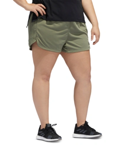 Adidas Originals Adidas Plus Size Striped Shorts In Legacy Green