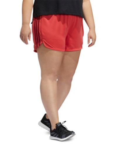 Adidas Originals Adidas Plus Size Striped Shorts In Red/white