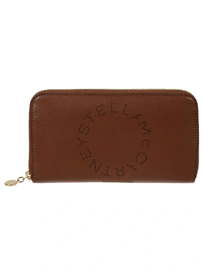 Stella Mccartney Stella Logo Zip Around Wallet In Cuoio