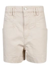 Isabel Marant Esquia High-rise Cotton Shorts In Ecru