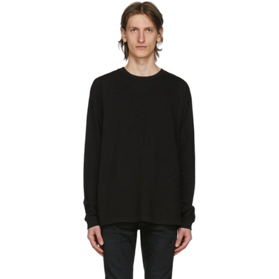 John Elliott Black Classic University Long Sleeve T-shirt