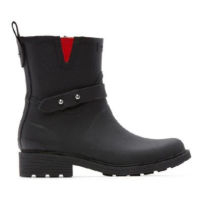 Rag & Bone Woman Moto Rubber Rain Boots Black In `black