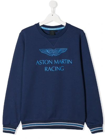 Hackett Teen Logo-print Sweatshirt In Blue