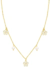 LILY NILY FLOWER & PEARL CHARM NECKLACE,521N-WT