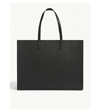 Ted Baker Icon East West Crosshatch Tote In Black