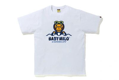 Pre-owned Bape Color Camo Milo Float Summer T-shirt White/blue