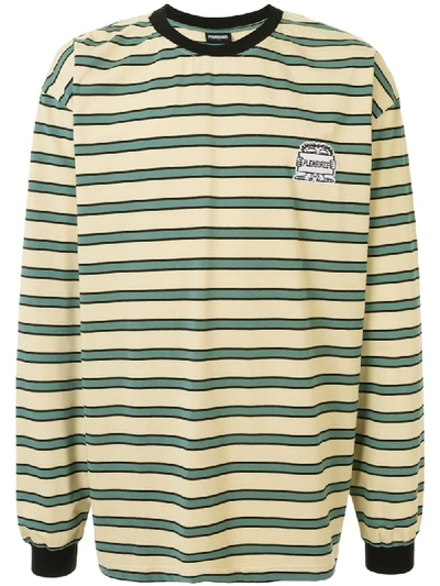 Pleasures Striped Print Sweatshirt In Yellow