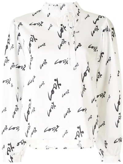 Portspure All-over Print Blouse In White
