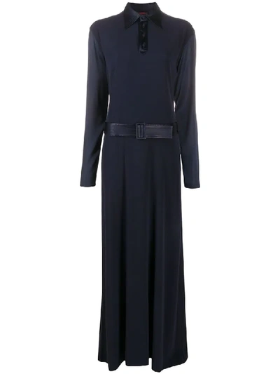 Pre-owned Jean Paul Gaultier  Belted Maxi Dress In Blue