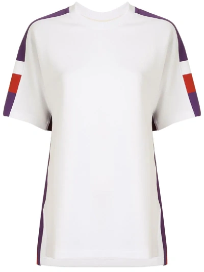 Portspure Panelled Colour-block T-shirt In White