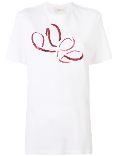 Portspure Sequin-embroidered T-shirt In White