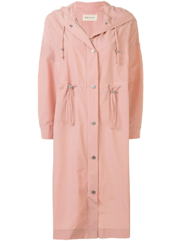 pink hooded parka