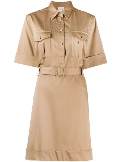 L'autre Chose Safari-style Short Dress In Neutrals