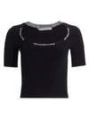 ALEXANDER WANG T Jacquard Trim Bodycon T-Shirt