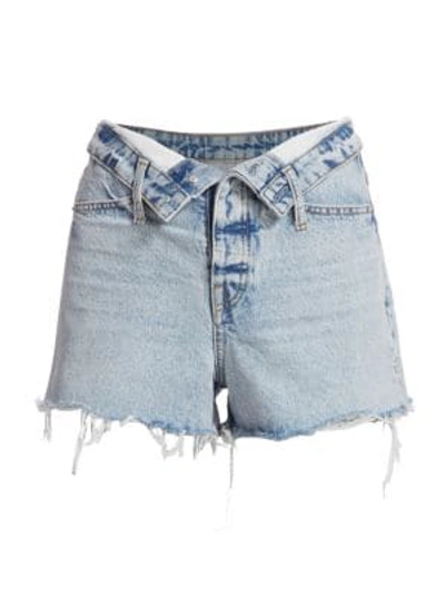 Alexander Wang T Bite Flip High-rise Denim Shorts In Pebble Bleach