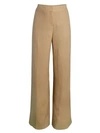 OSCAR DE LA RENTA Linen Straight-Leg Pants