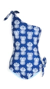 La Doublej Goddess Off-shoulder Swimsuit In Pineapple Blu