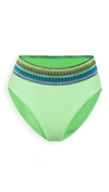 Peixoto Kiwi Zoni High-waist Bikini Bottom In Limelight