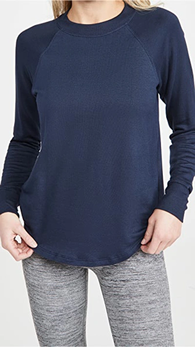 Splits59 Warm Up Curved Hem Sweatshirt In Navy