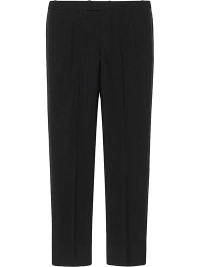 Gucci Logo-patch Tailored Trousers In Black