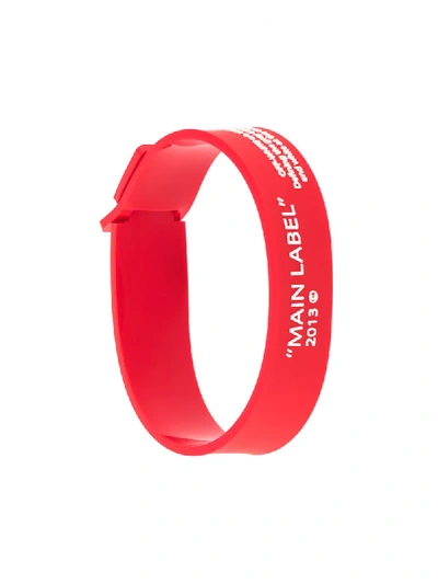 Off-white Logo-print Bracelet In Red