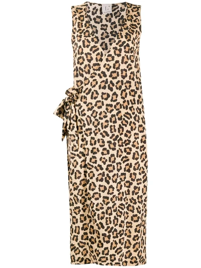 L'autre Chose Leopard-print Wrap Dress In Neutrals