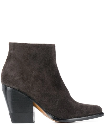Chloé Rylee Suede Ankle Boots In Black