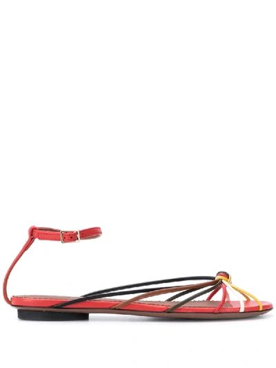 L'autre Chose Strapy Low-heel Sandals In Red