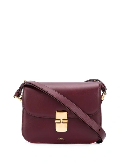 Apc Grace Leather Shoulder Bag In Rosso