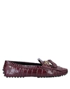 TOD'S TOD'S WOMAN LOAFERS PURPLE SIZE 6.5 SOFT LEATHER,11848962EB 10