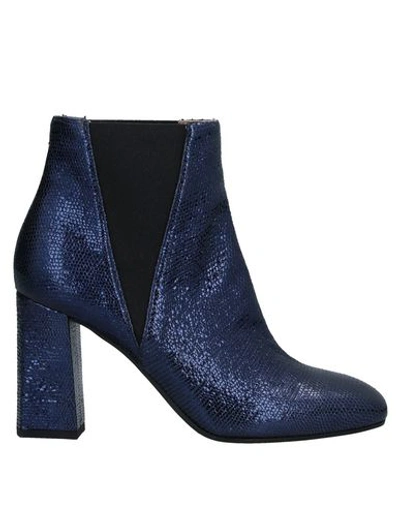 Pollini Ankle Boots In Dark Blue