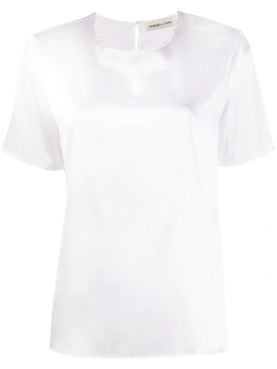 Lamberto Losani Silk Plain T-shirt In White