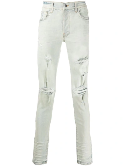 Amiri Gerade Jeans In Distressed-optik In Blue