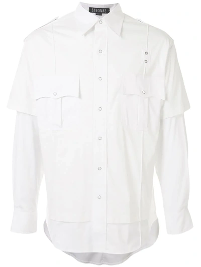 Sankuanz Layered Eyelet-detail Shirt In White