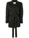 AKIRA NAKA BELTED WRAP-FRONT JACKET