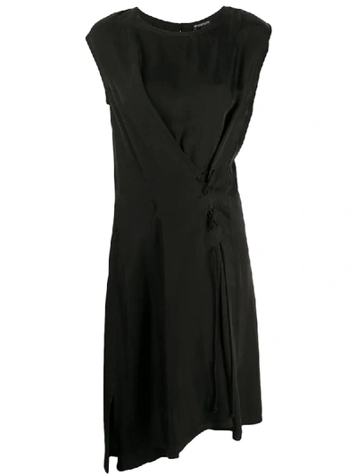 Ann Demeulemeester Asymmetric Lace-up Dress In Black