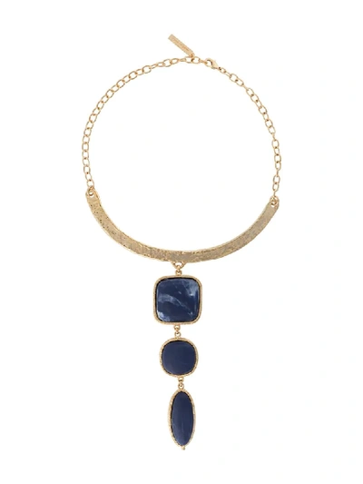 Alberta Ferretti Stone-embellished Necklace In Gold