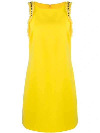 Ermanno Ermanno Stud-embellished Shift Dress In Yellow