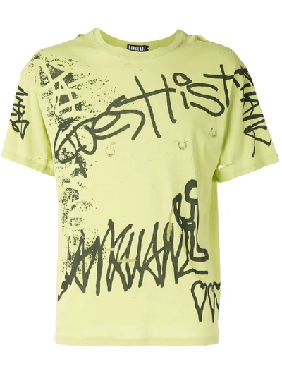 Sankuanz Graffiti-print T-shirt In Yellow