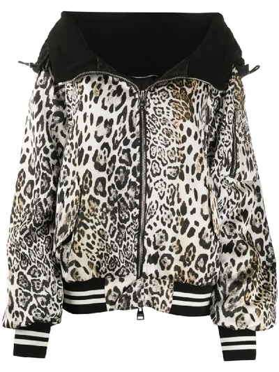ERMANNO SCERVINO LEOPARD PRINT BOMBER JACKET 