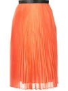 AKIRA NAKA LAYERED PLEATED MIDI SKIRT