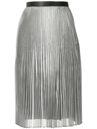 Akira Naka Layered Pleated Skirt In Silver