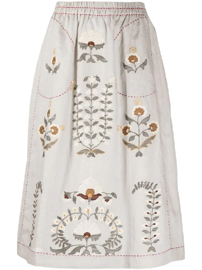 Vita Kin Siam Embroidered Skirt In Grey